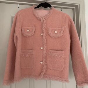 Fuzzy chanel style jacket!